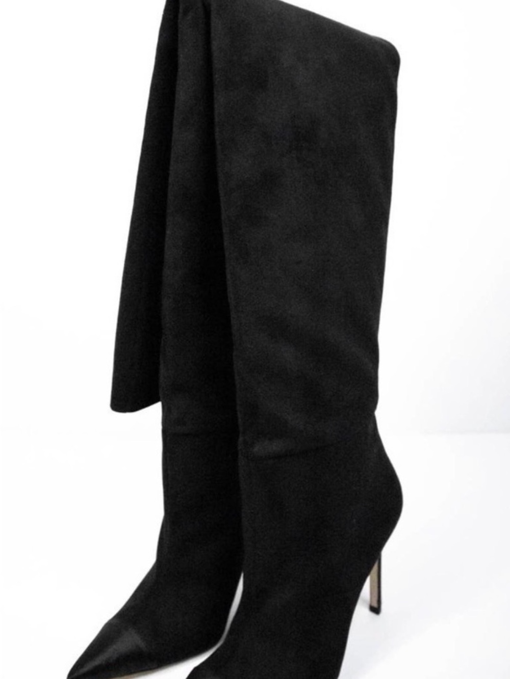 Good American Black Suede
Slouchy Over The Knee Boots 7.5
Thigh High Heeled - Picture 4 of 10